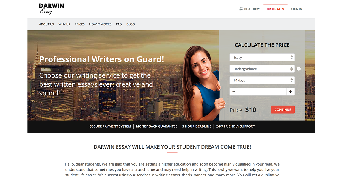 darwin essay writing service