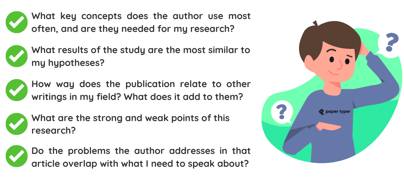 Questions that will help to choose the best sources in the literature review