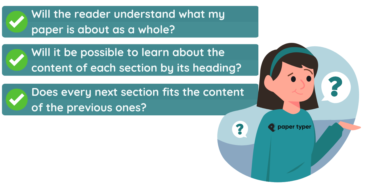 Questions that help check the clarity and consistency of the headings of a research paper